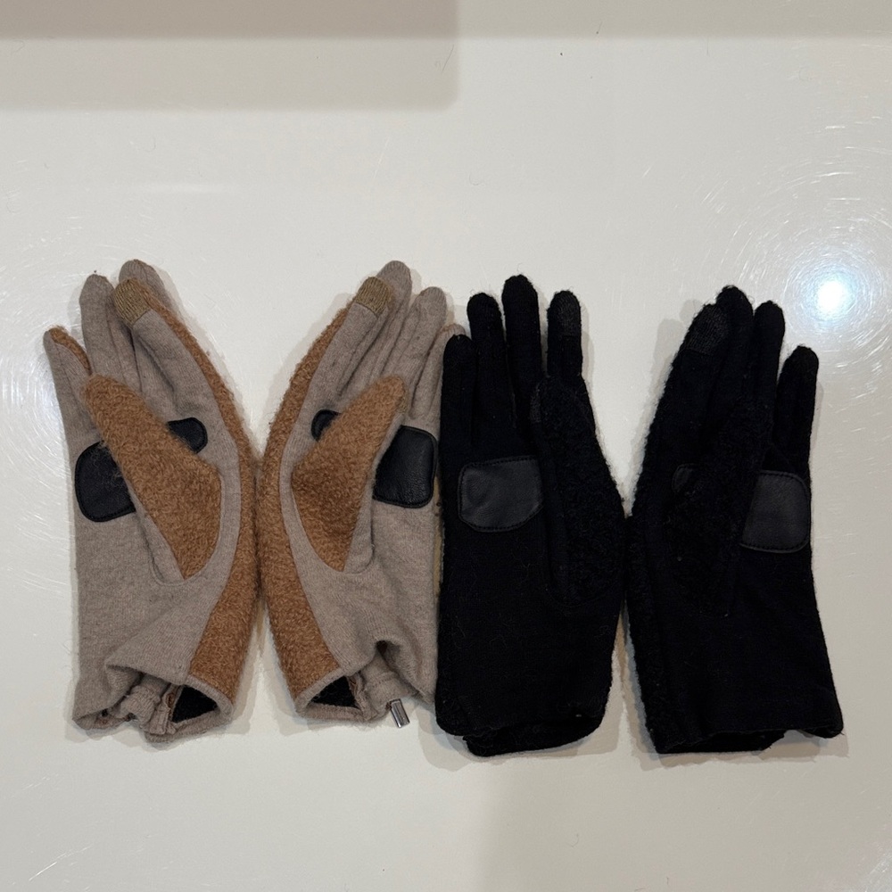 Stylish Black and Brown Gloves Set (M)